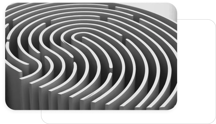 Image of a maze-ingrained fingerprint representing the security and compliance of the enterprise-grade designed Alis platform.